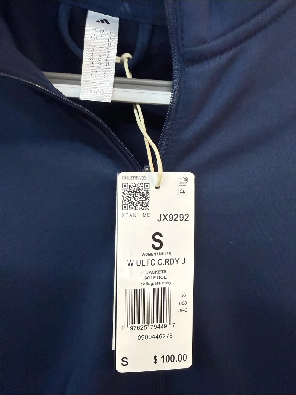 adidas Navy Blue Full-Zip Performance Jacket